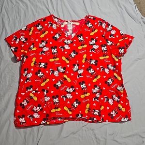 NWOT Disney Minnie Plus Size Scrub Top Size 3X Red